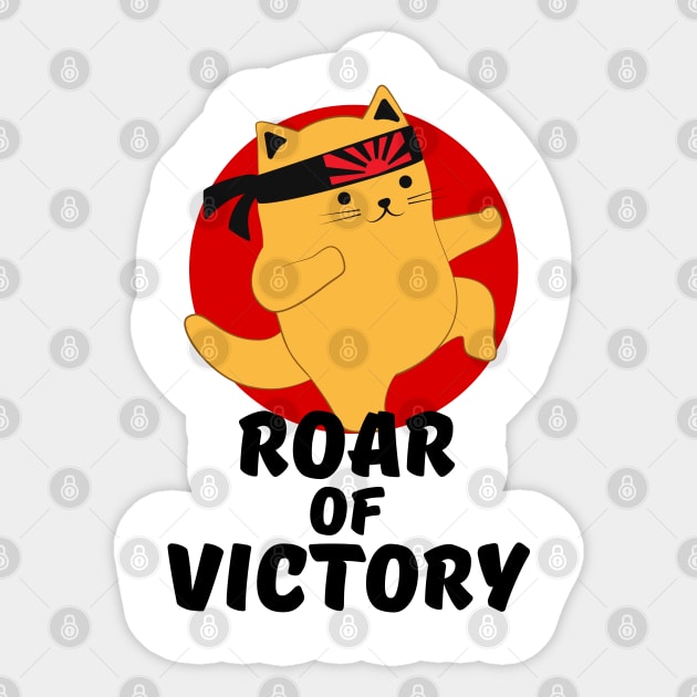 Karate Cat Roar of Victory Sticker by ChasingTees